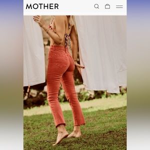 MOTHER  Rascal ankle fray high waist.